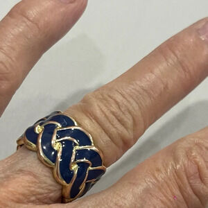 Size 5 1/2 navy blue ring with gold used in good condition from Nordstrom